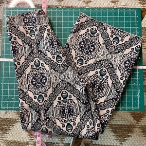 Free People pull on patterned wide leg stretch trouser pant - size small